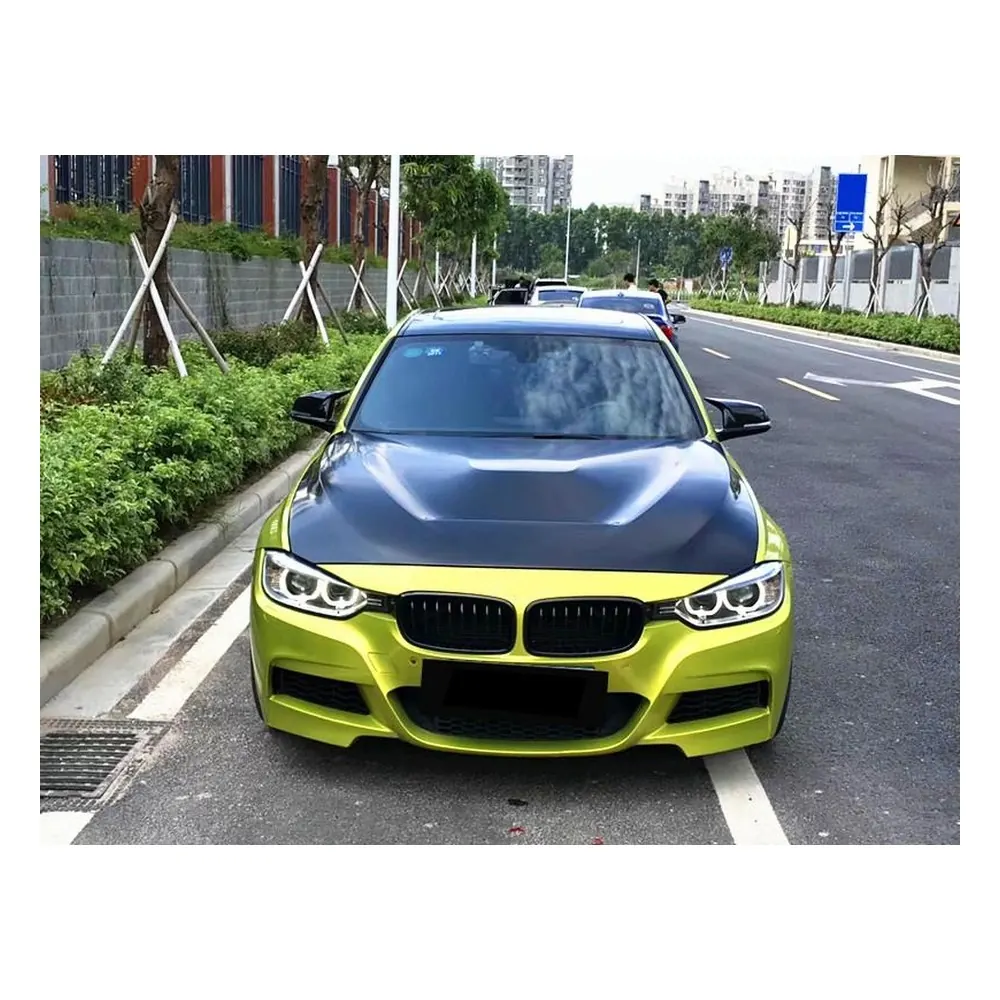 Factory-Made Carbon Fiber Engine Hood for BMW 4 Series (2014-2018) — close-up of the woven texture