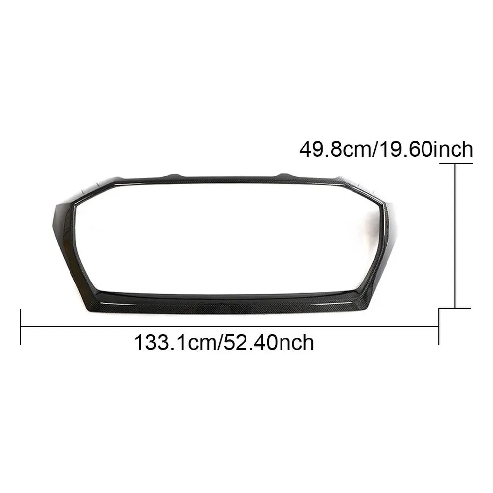 Front Grille Cover Trim for Audi RSQ8 (2021-2023) in Carbon Fiber — side profile