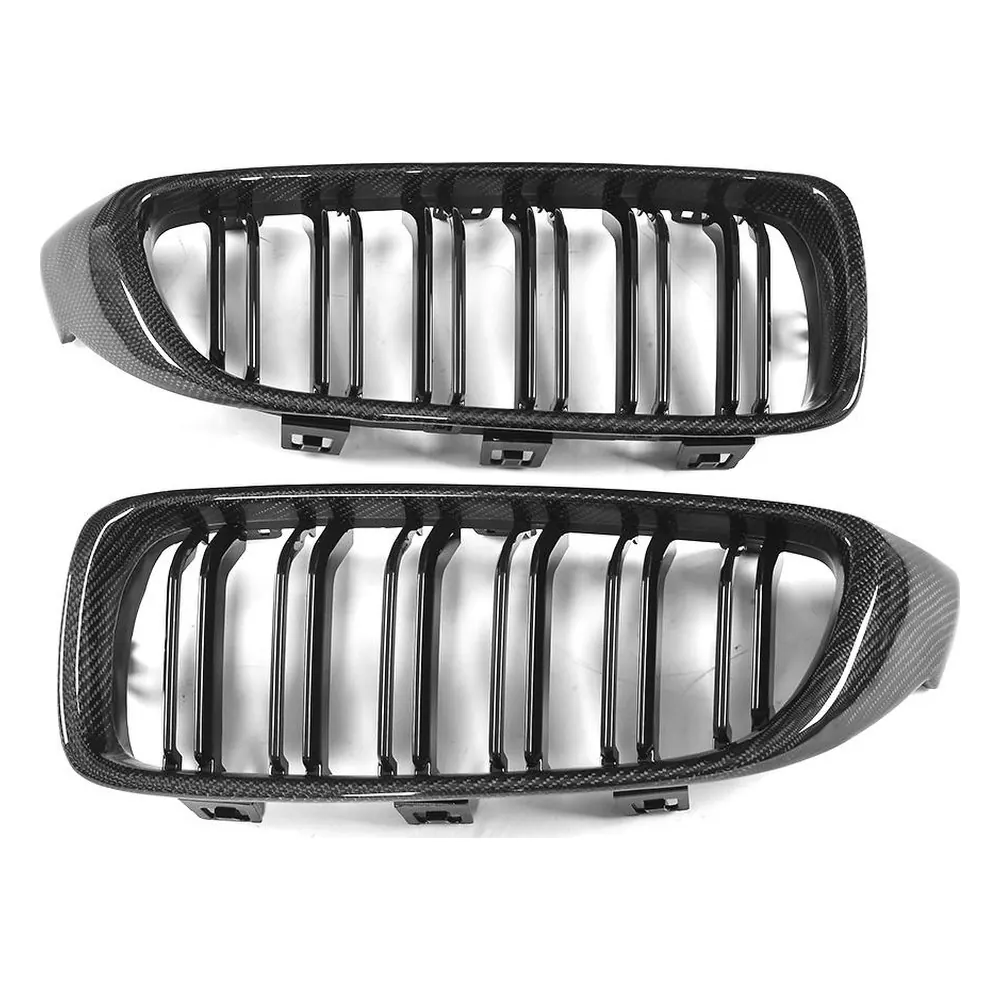 Front Kidney Grille for BMW F32 428I 435I (2014-2015) in Carbon Fiber — side profile