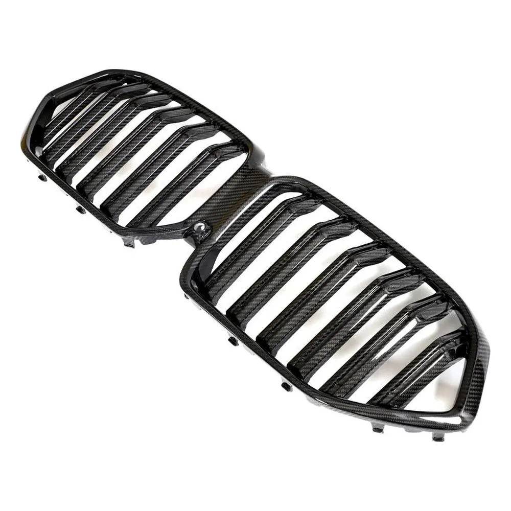 Front Kidney Grille for BMW G06 X6 F96 X6M (2021-2022) in Carbon Fiber — front three-quarter view