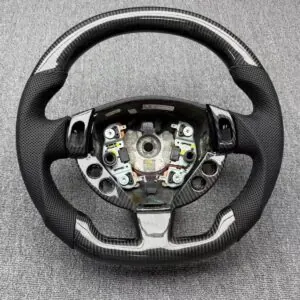 Maserati Levante carbon fiber steering wheel, front view with the airbag module removed