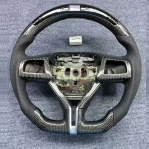 Maserati Quattroporte LED carbon fiber steering wheel with a flat-bottom carbon rim