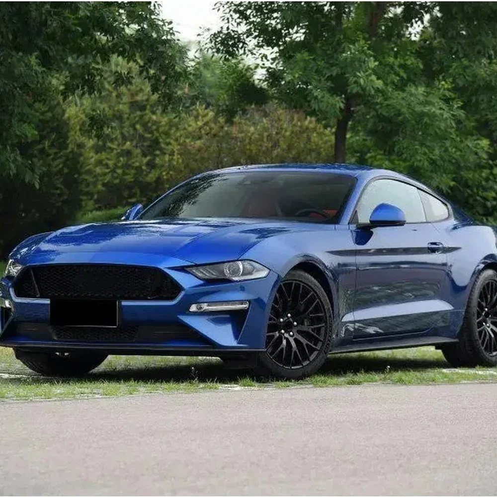 Carbon fiber front lip for Ford Mustang 2-door, hand-laid 3K twill weave