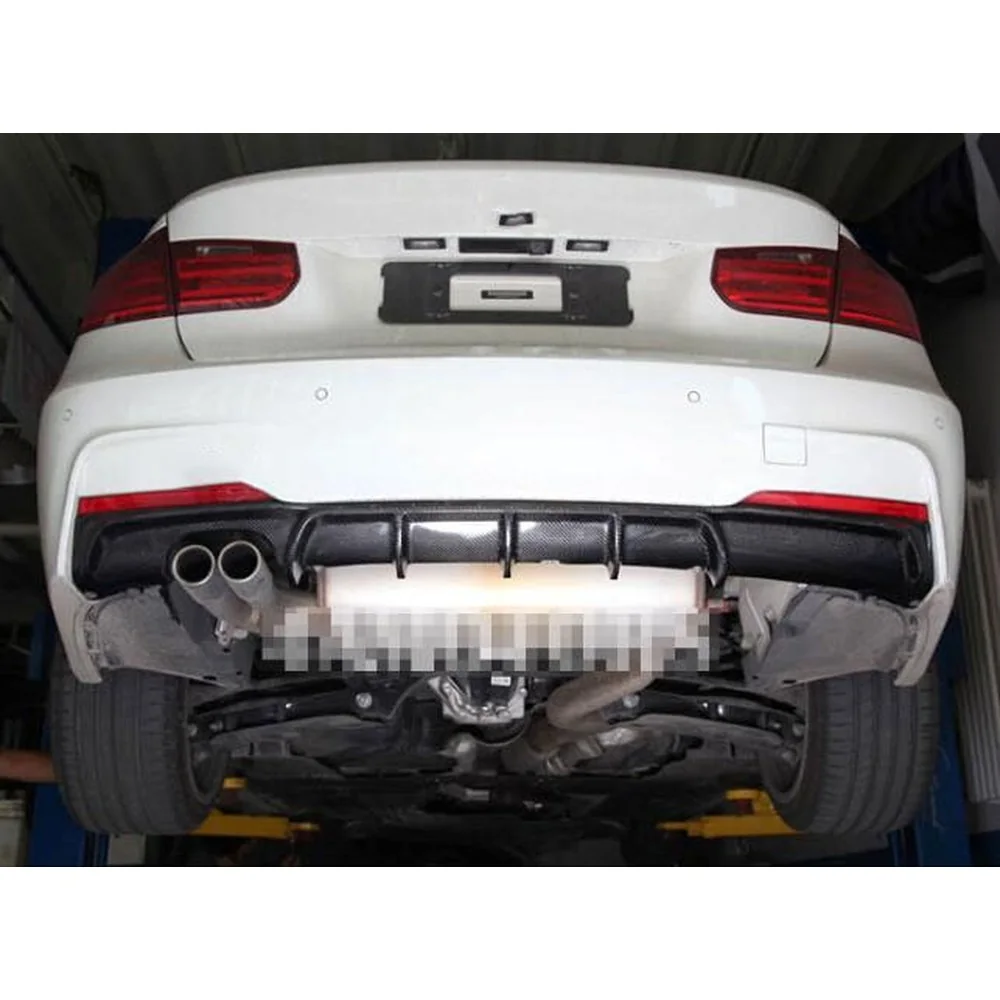 Carbon Fiber Rear Diffuser Lip for BMW Styling F30 M Sport Dual Exhaust (2012-2017) - Image 4