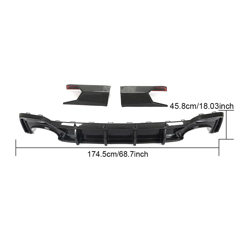 Yeedercar Handcrafted Dry Carbon Fiber Rear Diffuser Lip for Audi RS6 C8 Avant (2019-2023) - Image 3