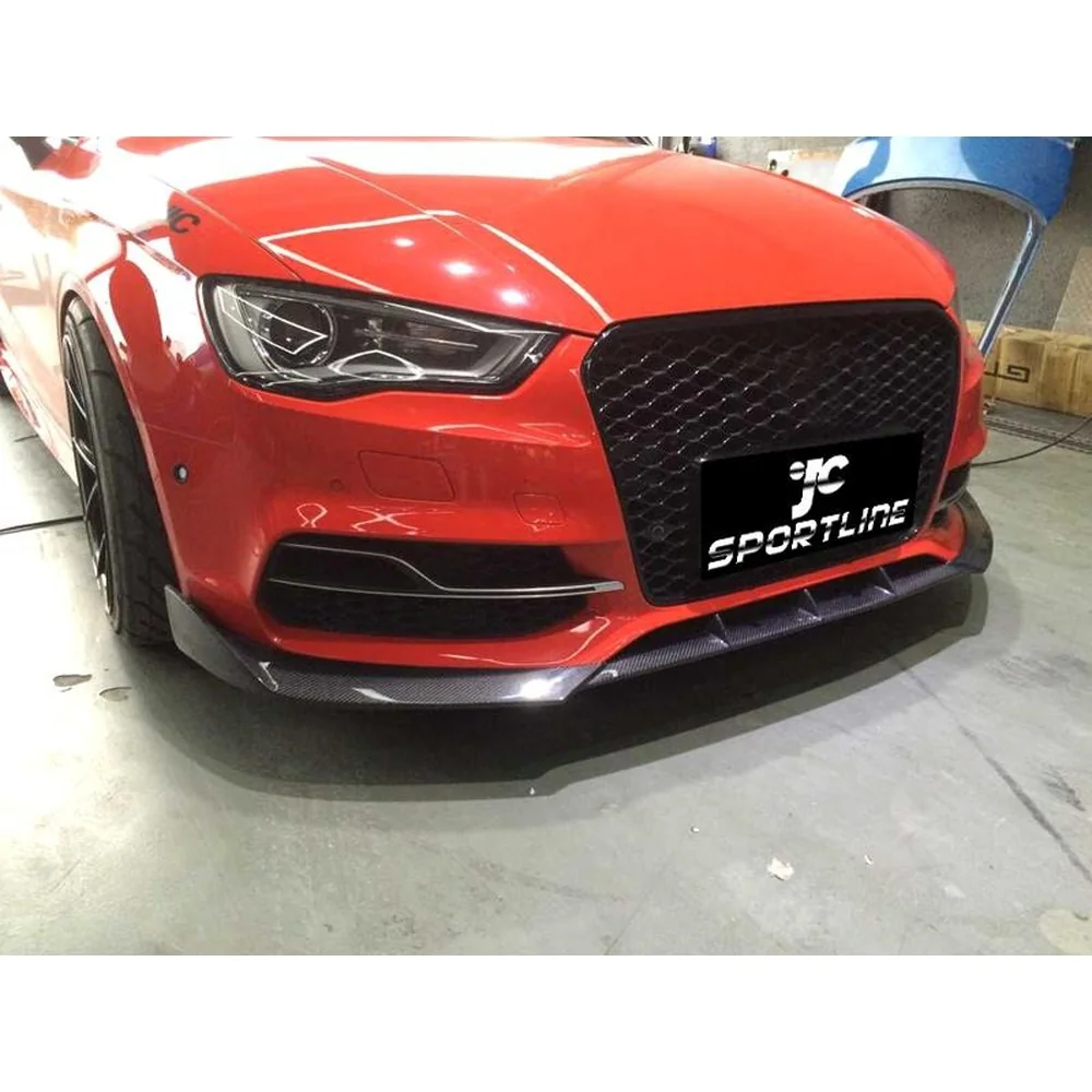 Carbon Fiber Front Lip Splitter for Audi A3 Sline S3 Sedan 4-Door (2013-2016) detail 4