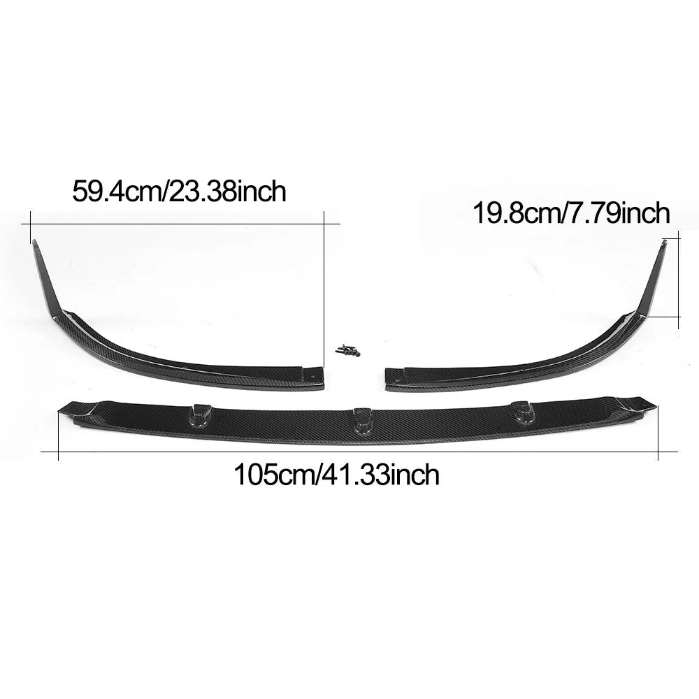 Carbon Fiber Front Lip Splitter for Mercedes-Benz C-Class W205 C205 C63 AMG Coupe 2-Door Fi (2015-2019) detail 2