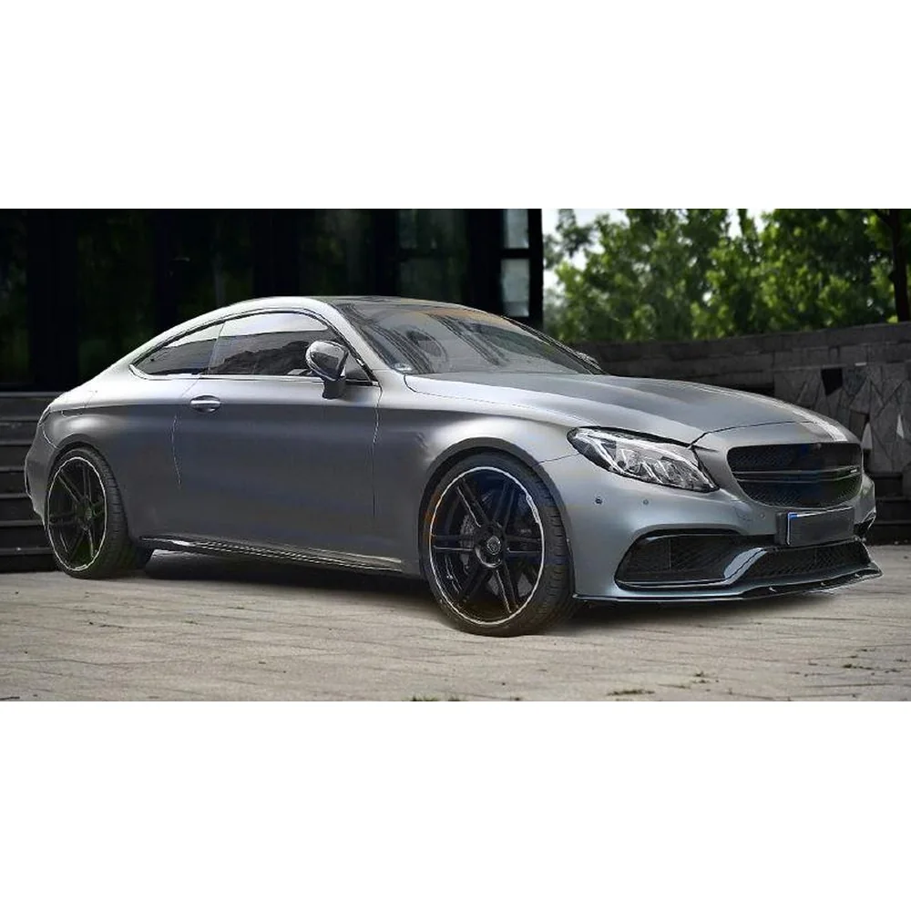 Carbon Fiber Front Lip Splitter for Mercedes-Benz C-Class W205 C205 C63 AMG Coupe 2-Door Fi (2015-2019) detail 3