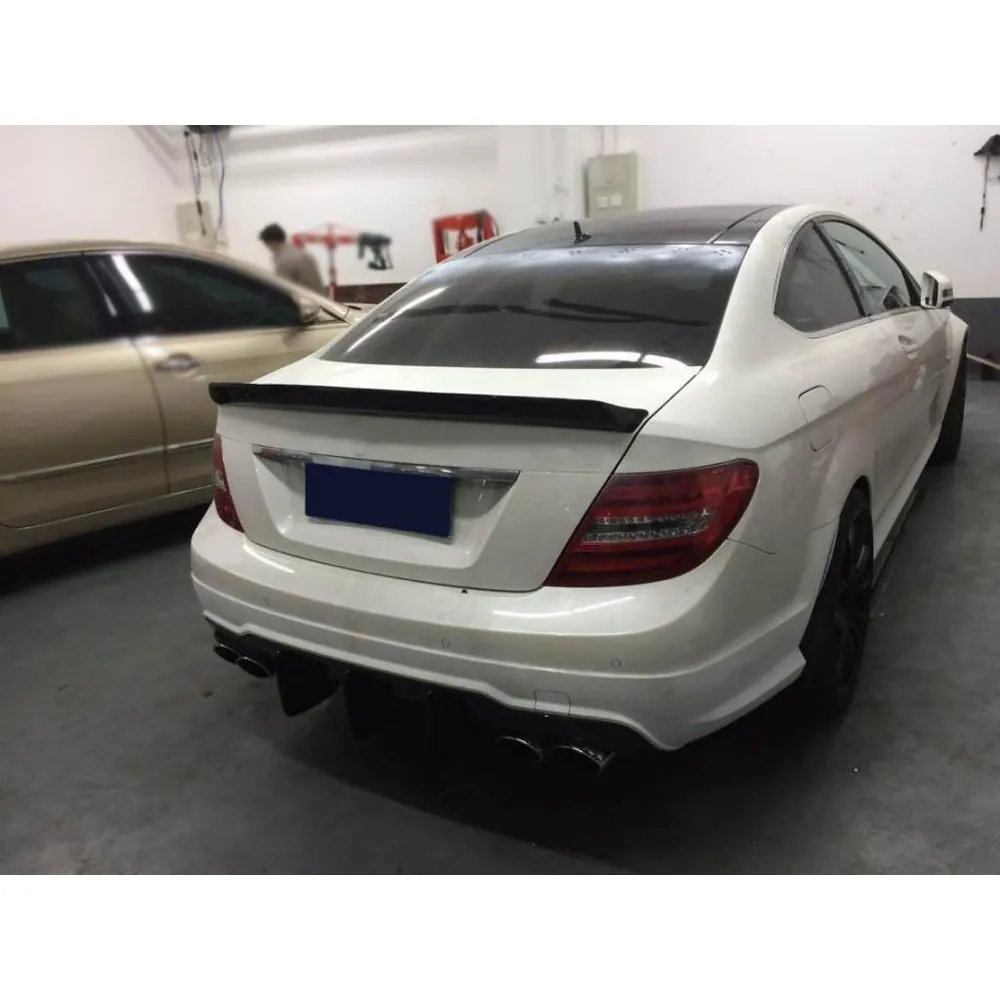 w204 c63 amg carbon fiber spoiler - view 4