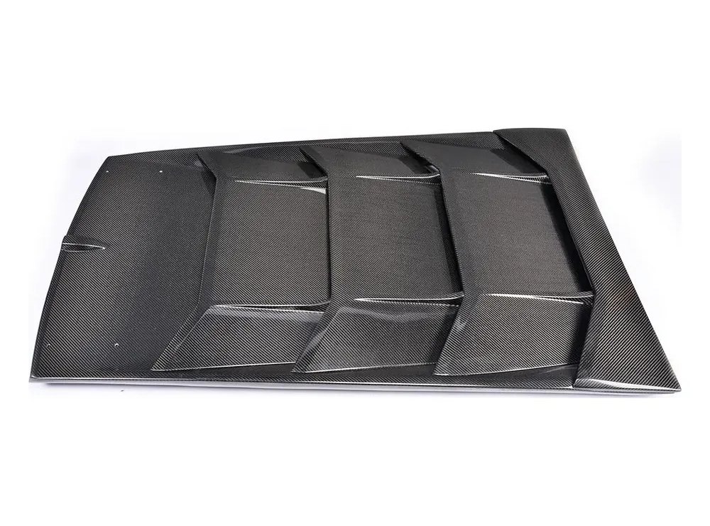 Carbon fiber hood with louvred vents
